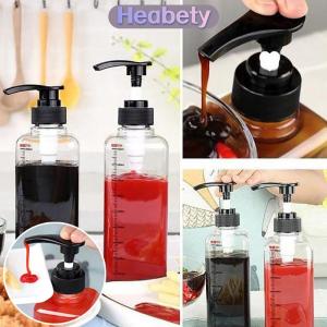 Heabety 500ml 1000ml chất lỏng Dispenser với quy mô cà phê Syrup nhỏ giọt chai với bơm thủy lực vòi phun đầu bếp mật ong Jar container