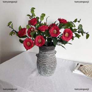 [COD] tunyunguoji 58Cm Chất Lượng Cao Nhân Tạo Camellia Camellia Lụa Hoa Giả Hoa Hoa Cho Tự Làm Nhà Vườn Đám Cưới Phòng Khách Văn Phòng Trang Trí