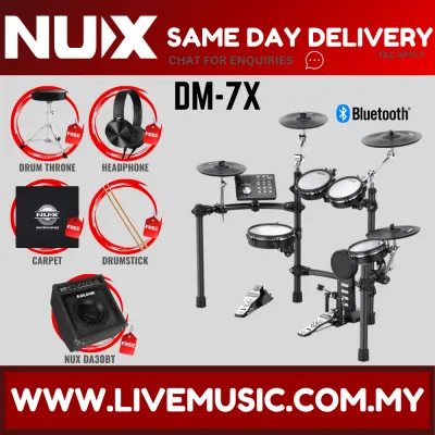 NUX DM-7X 5 Piece Full Mesh Digital Electronic Drum Set Head By Remo (DM7X/DM7/DM 7X)