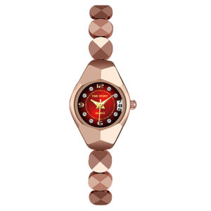 Womens Watch Fashion Bracelet Ladies Quartz Watch Waterproof Calendar Round Diamond Dial Watch Womens Gift