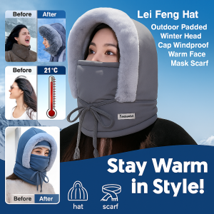 Lei Feng Hats Winter Cold Hat Cold Protective Mask Turban Removable Mask Warm Hat Quality Fabrics