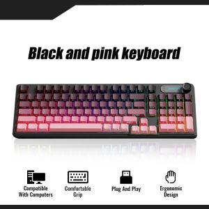 Zeus x Eweadn V102 RGB Mechanical Feel Keyboard 16M RGB Colors Silent Typing Volume Knob LED Logo