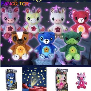 Star Belly Dream Lites Stuffed Plush Toy Animal With Star Night Light Projector Starry Galaxy In Belly Comforting Toy Night Light Cuddly Puppy Christmas Gifts for Kids Children
