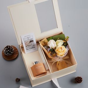 [ Tặng Thiệp ] Set Hộp Quà Valentine 14/2 Sáp nến thơm tinh dầu khuếch tán và Quế Cam khô thơm phòng Quà Giáng Sinh - Qt04