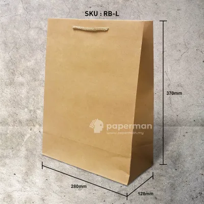 Store Age [25pcs] Rope Handle Brown/White Kraft Paper Bag Goodies Bag Gift Bag for Wedding / Birthday / Annual Dinner / Party - Size XXS XS S M L XL