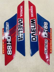 Bộ tem decal dán xe máy honda daelim dh88 màu đỏ đen zin thái siêu đẹp