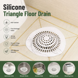 Silicone Triangle Floor Drain Hair Catcher Sink Strainer Drain Cover Filter | Penapis Rambut Longkang Silikon Segitiga