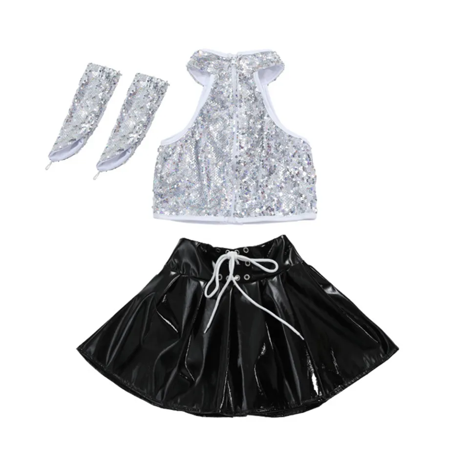 LOlanta 4-14 Years Sequin Dance Costume for Kids Girl Sleeveless
