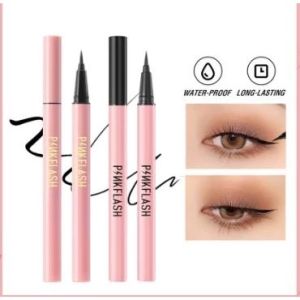 ❤️Ruby & Laura❤️PINKFLASH OhMyLineWaterproof Easy Eyeliner Oh My Line Waterproof Liquid Eyeliner Long Wear Quick Dry Smudge-proof Anti-transfer Anti Air Eye Liner Hitam & Coklat