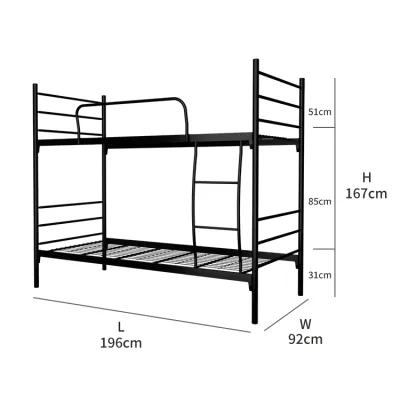 KitchenZ 6.4FT 3V Double Decker Powder Coated Single Metal Bed Frame-3VEY901/FYDB-0058