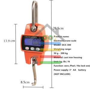 MINI CRANE SCALE TIMBAGAN GANTUNG DIGITAL UP TO 300 KG