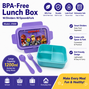 New Sanrio Cartoon Character Childrens Student Lunch Box with Dividers and Spoon/Fork 1200ml BPA-free Minecraft Roblox Kuromi Back To School J199#