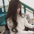 [YAN K] Long Curly Hair Wig with Air Bangs Women Girls Big Wave Natural Hair Extension Full Headgear Fluffy Hair Wigs. 