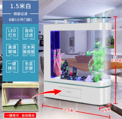 5 Feet 150cm Aquarium with Luxury Glass Table Coffee TV Cabinet Fish ...