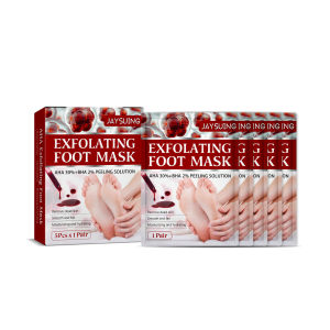 Jaysuing 5pcs AHA Feet Exfoliating Foot Mask Foot Mask Remove Dead Skin Foot Mask Peel Moisturizing Peel Whitening Pedicure Socks Exfoliation Scrub for Feet Mask Remove Dead Whitening Skin Calluses Nourishing Foot Mask Anti Crack Foot Bath Spa for Heels