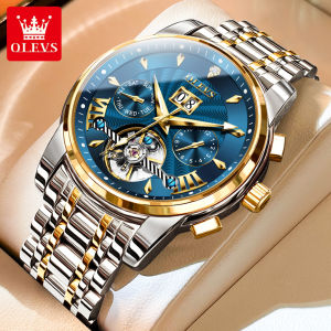 【Swiss Import】OLEVS Automatic Watch For Men 2025 New Fashion Multifunction Dial Stainless Steel Strap Luxury Automatic Mechanical Mens Watch