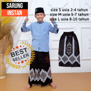 Sarung Instan Anak Usia 2-10 Tahun Motif Batik Pekalongan kain Katun Halus adem nyaman di pakai.
