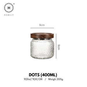 Homlly Stackable Airtight Glass Jar Storage Containers with Acacia Lids