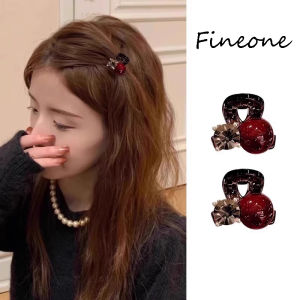 1/2pcs Mini Màu Đỏ Rhinestone Kẹp tóc càng cua Retro Zircon Nữ Phụ Nữ Kẹp Tóc Răng cưa kẹp tóc nhỏ phụ kiện tóc ﻿