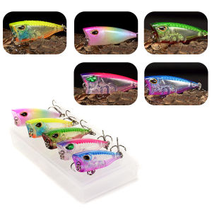 SANLIKE 5pcs Mini Wave Balu Lure Set Floating Water Wave Lying Fake Bait Small Hit Water Wave Climbing Baits