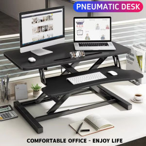 Height Adjustable Standing Wide Sit to Stand Converter Desk Dual Monitor Riser