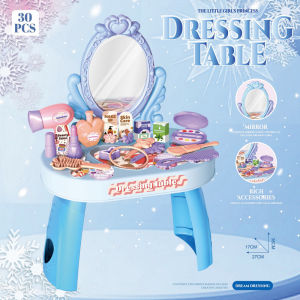 SKISOPGO Kids Dressing Table Toy Pretend Play Makeup Vanity Princess Role Play Plastic Gift Set