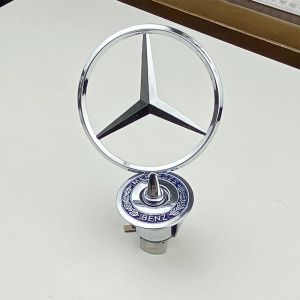 2026 1pcs 44MM Chrome Car Star Hood Badge Front Emblem Logo for Benz C E S Class W204 W205 W212 W213 W211 W220 W222 W223