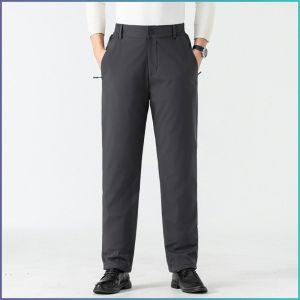 กางเกงลำลองผู้ชาย กางเกงทรงตรง กันลม ทนต่อการขีดข่วน กางเกง ประสิทธิภาพการเก็บรักษาความอบอุ่น อ่อนนุ่ม ทนทาน ผู้ใหญ่