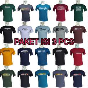 Paket Isi 3 Pcs Kaos Jumbo Pria Dewasa Motif Keren Simpel Kekinian / Baju Kaos Oblong Cowok Big Size XXXL Dan XXXXL / Kaos Dewasa Lengan Pendek Ukuran 3XL Dan 4XL