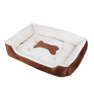 VB45D Warm Winter Bone Pattern Dog Nest Comfortable Soft Puppy Cat Sleeping Sofa Dog Kennel Short Plush Dog Baskets Bed Indoor