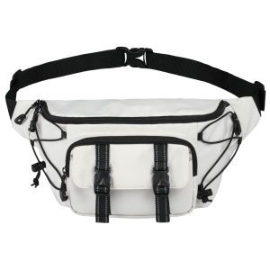 Hk Fashion Waist Sling Bag for Men Large Capacity Mens Shoulder Bag Waterproof Crossbody Shoulder Bag Phone Belt Pouch White Bag