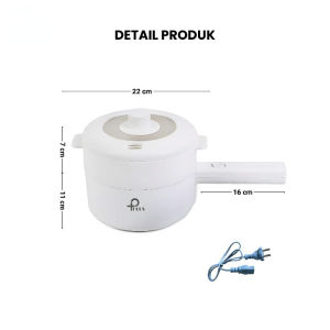 Panci Listrik Multifungsi Anti Lengket + Kukus 2 in 1 low wat 600w / Fry Pan Electric 2L panci - Panci penggorengan Keramik Elektrik Free Steamer