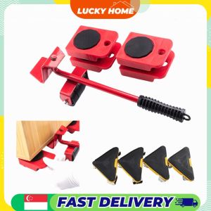 【Lucky Home】 Furniture Mover Tool Set | 4 Swivel Dollies & Lifter for Sofa Cabinet & Appliances