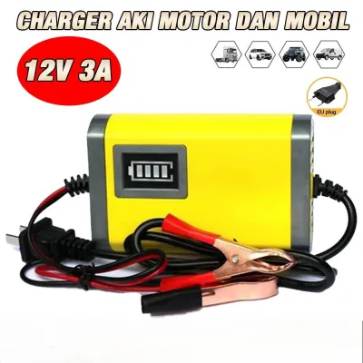 Charger Aki Portable 12V 3A – Alat Cas Aki Motor & Mobil Battery Charger Accu Otomatis Pengisian Stabil Dan Aman Cocok Untuk Aki Kering Dan Basah Mudah Digunakan Hemat Daya & Tahan Lama