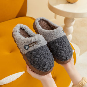 Free Shipping WomenS Cotton Slippers For Autumn And Winter Suitable For Indoor Use Non-Slip Thick-Soled Plush And Available In A CoupleS Style Also For Men