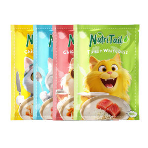 NutriTail 40PCS 80g Cat Wet Food Real Meat Cat Treat Recipe For Shiny Coat Cat Pure Natural Food