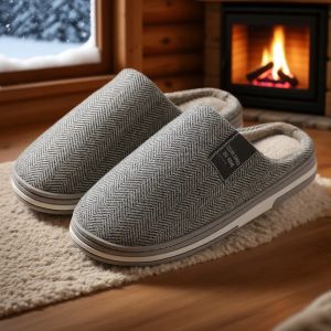 New Mens Winter Cotton Slippers Home Warm Non-slip Plush Spring Slippers Simple Japanese Couples Bedroom Cotton Slippers H260729