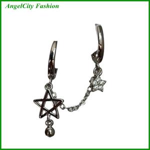 AngelCity Fashion Store 1PCS Color Star Chain Double Ear Hole Ear Bone Nail Y2K Fashion Hottie Earrings For Women Jewelry