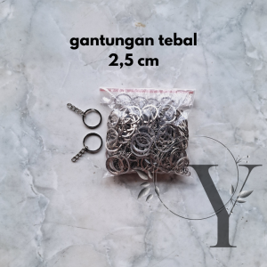 GANTUNGAN KUNCI RING GEPENG / GANCI / GANCI POLOS / KEYCHAIN TEBAL POLOS 1 BUNGKUS