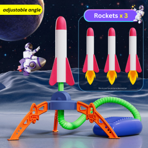 Childrens foot-operated rocket launcher toy EVA foam outdoor toy with 3+1 rockets