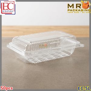 OPS - H2L - BENXON Plastic Tray with Lock [ 50pcs± ] Bakery Disposable Plastic Clear Food Box - Bekas Makanan - H 2 L
