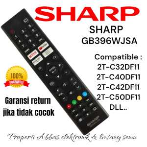 Remote Sharp GB396WJSA Smart Tv Android Tv 2t C32df11 2t C40df11 2t 42df11 2t C50df11 Remot Pengganti Tv Led Sharp Smart Gb396wjsa