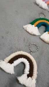 Mini Rainbow Macrame Keychain Gantungan Kunci Mini Macrame Rainbow