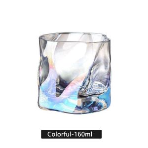 Irregularly Twisted Glass Cup Colorful Creative Wine Cup Ins Style Household Drinking Glass Mug