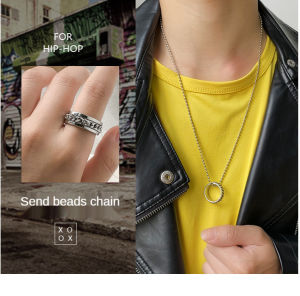 Fidget Spinner Stainless Steel Ring For Men Women Chain Rotating Ring Aesthetic Bottle Opener Cincin Lelaki rm1 item US Size 6-12