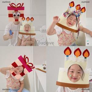 [COD] ourlove Birthday Party Supplies Funny Hat Ins Felt Birthday Hats Creative Party Cap with Rope Kids Party Cap Party Photo Props