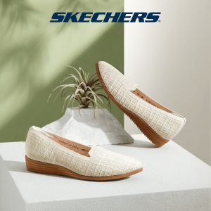 Skechers สเก็ตเชอร์ส รองเท้าผู้หญิง Women Modern Comfort Cleo Sawdust Shoes - 158466-NAT Air-Cooled Memory Foam