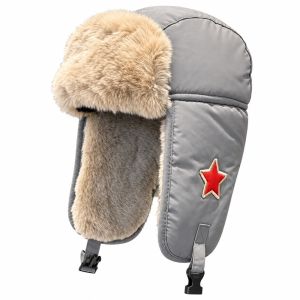 YESMILE Lót lông giả Mũ Lei Feng có che tai Chống chịu được nhiệt độ thấp. Chống gió. Mũ trùm đầu Bền bỉ Mũ Ushanka Ngôi Sao Đỏ Mũ phi công dành cho cả nam và nữ. Mùa đông