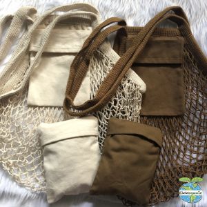 Long Handle Eco-Friendly shopping grocery fruit mesh cotton net bag (summer / beach bag)