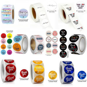 500Pcs/Roll 1Inch Thank You Stickers Eco-Friendly Gift Commercial Packaging Decoration Stickers